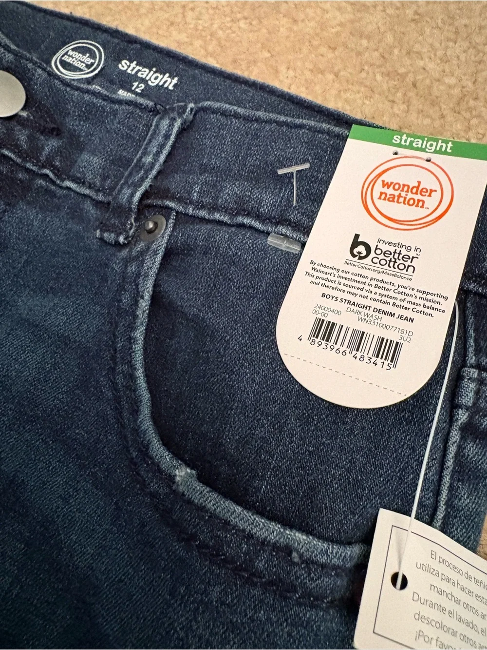 wonder nation dark blue kids straight leg jeans